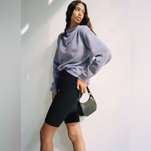 Zara Pleated Sweatshirt in Blue Lavender